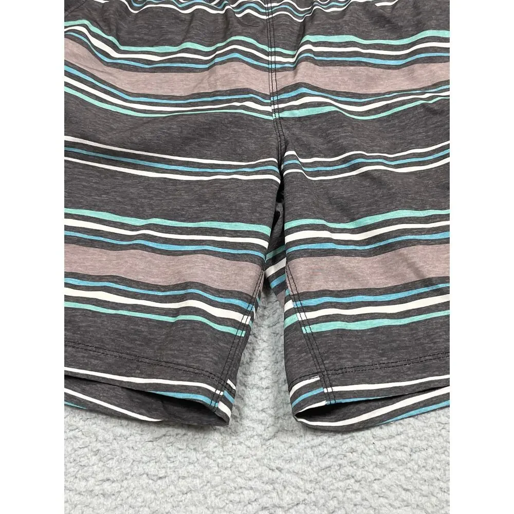 Speedo Mens Size S Striped Swim Trunks